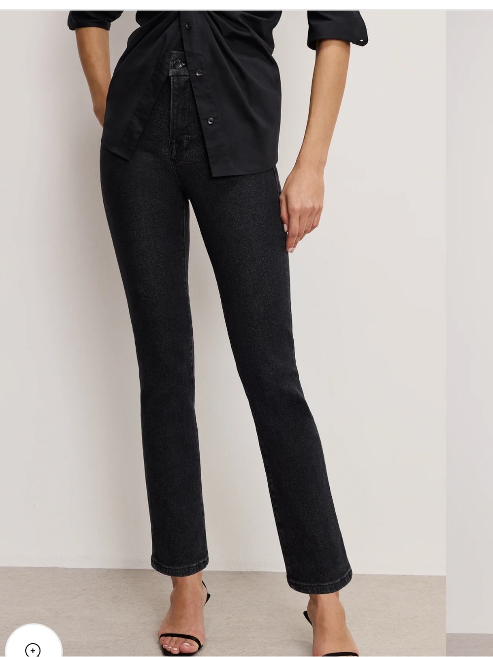Good American Good Legs Straight Jeans Faded Black